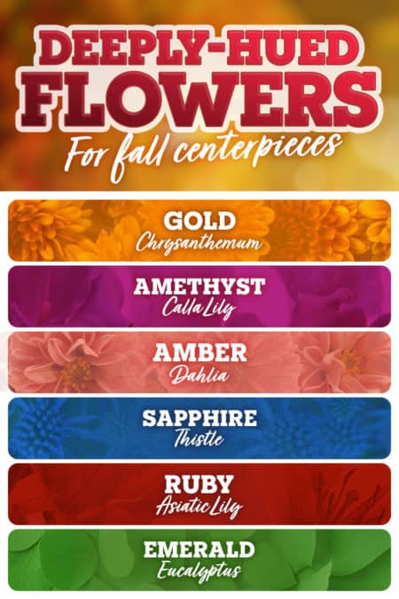 deep and bold hues for fall floral arrangements